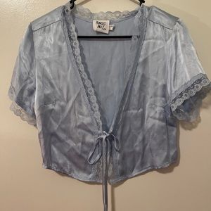 Princess Polly Vintage Lingerie Something Blue Lace Top